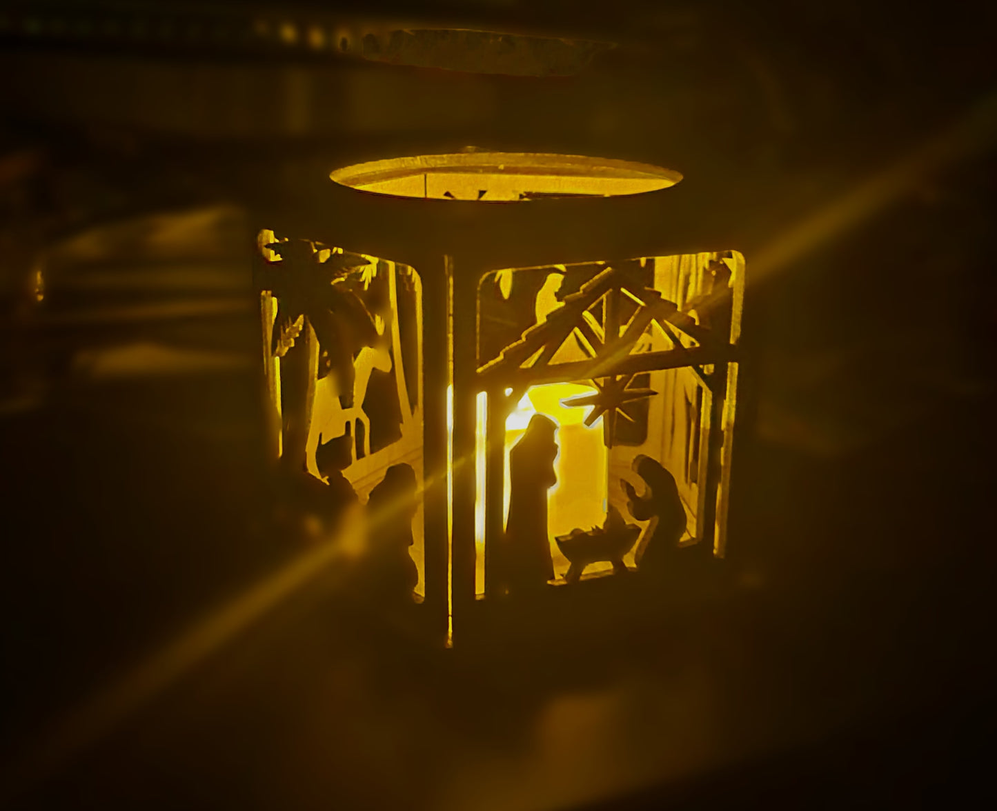 Handmade Nativity Tealight holder