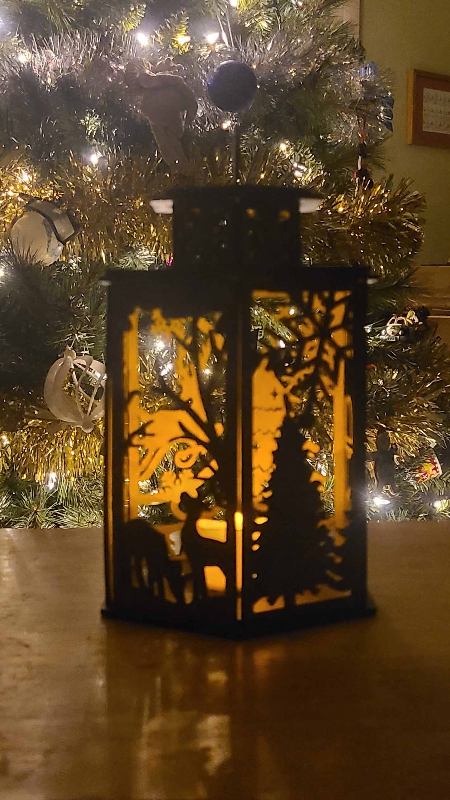 Laser cut wooden Christmas Lantern